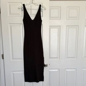 H&M Chocolate Knit Midi Dress XS
